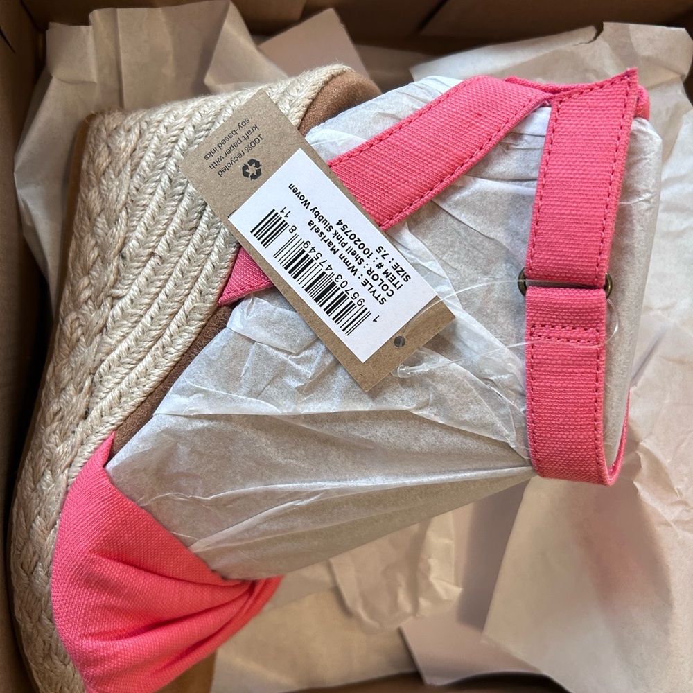 Pink Espadrille Wedge Sandal